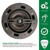 Beale Street 6.5 Inch 2-Way In-Ceiling Dome Speakers, Pair, Titanium